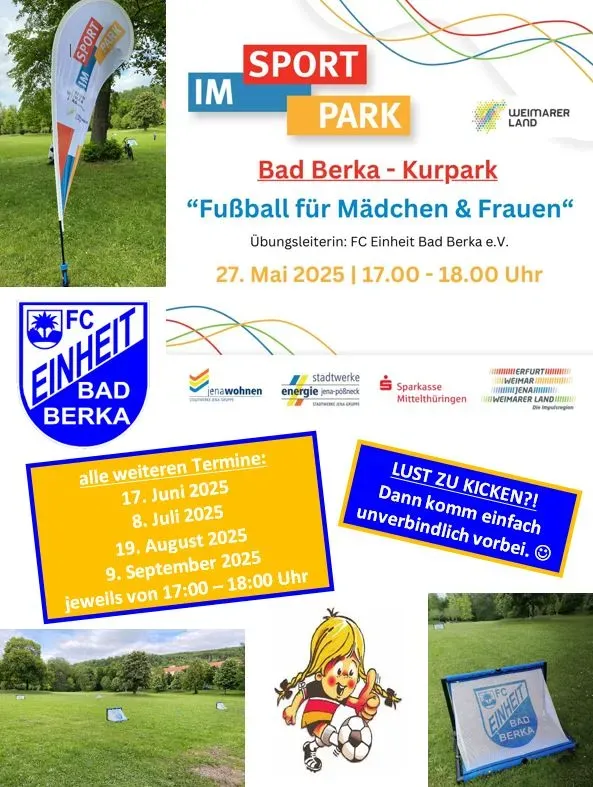 Am Dienstag laden wir wieder zum Sport im Park ein ⚽️
