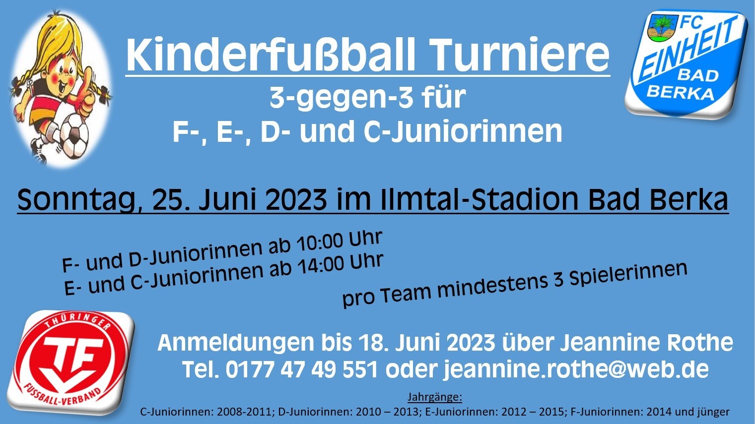 Kinderfußball-Turniere für Mädchenteams in Bad Berka