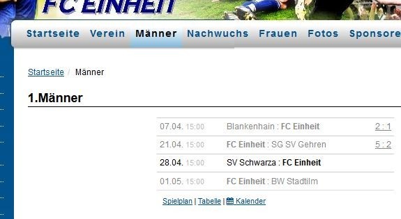 Neue Kalender-Funktion: Kein Spiel mehr verpassen